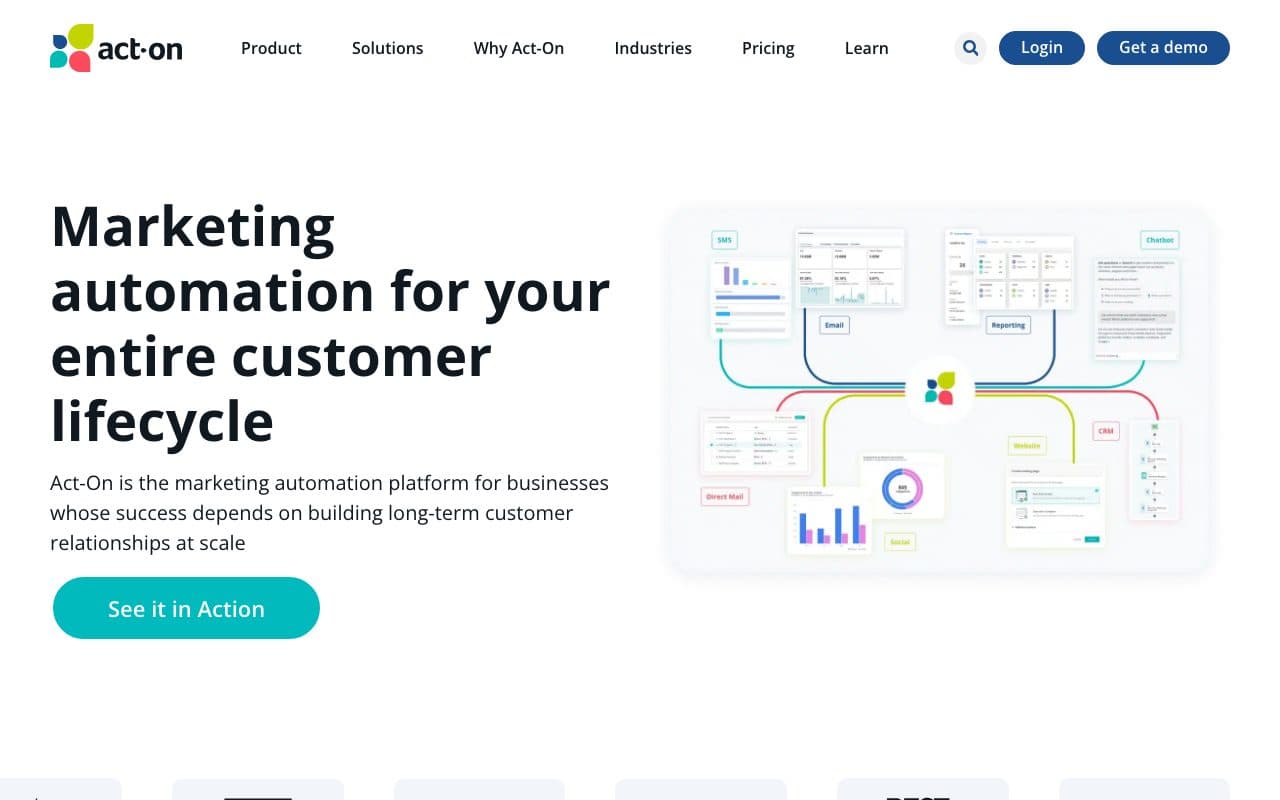 Act-On homepage, above the fold