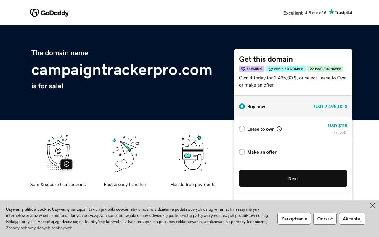 Campaign Tracker Pro homepage, above the fold