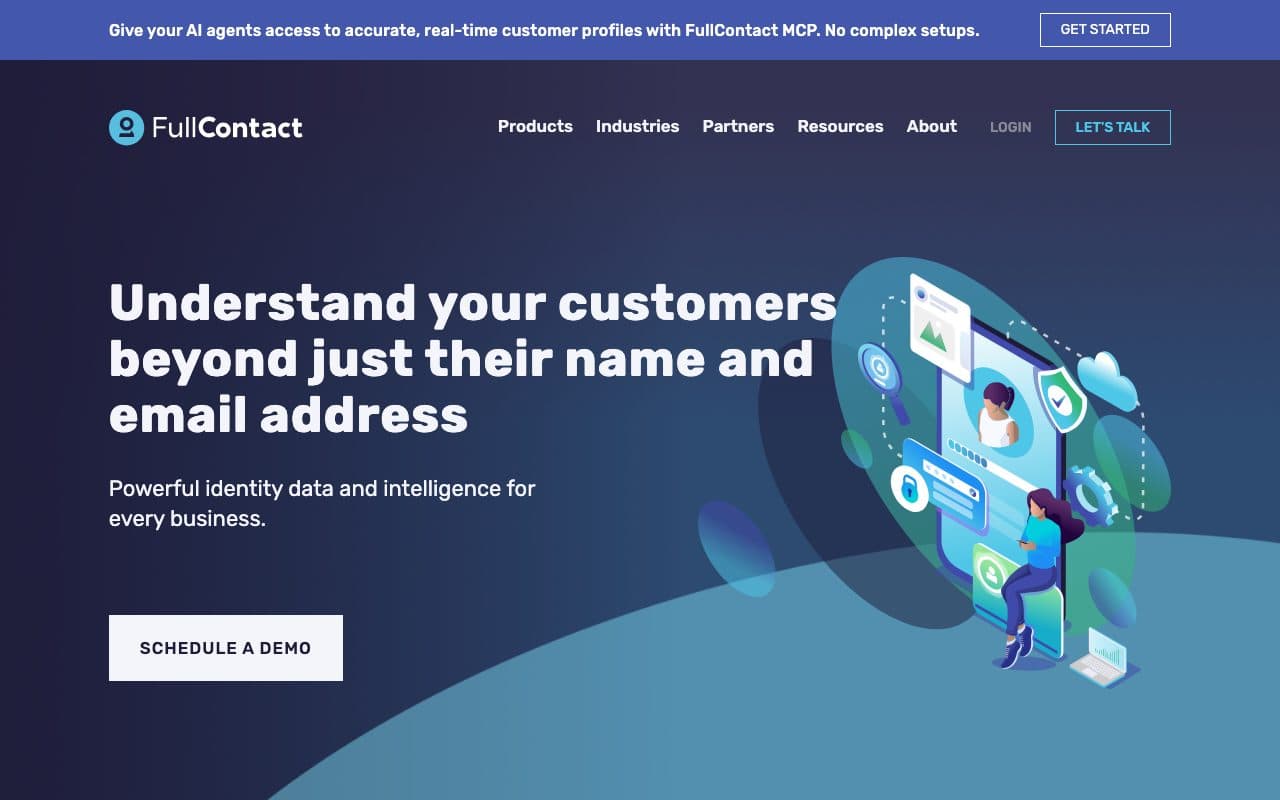 FullContact homepage, above the fold