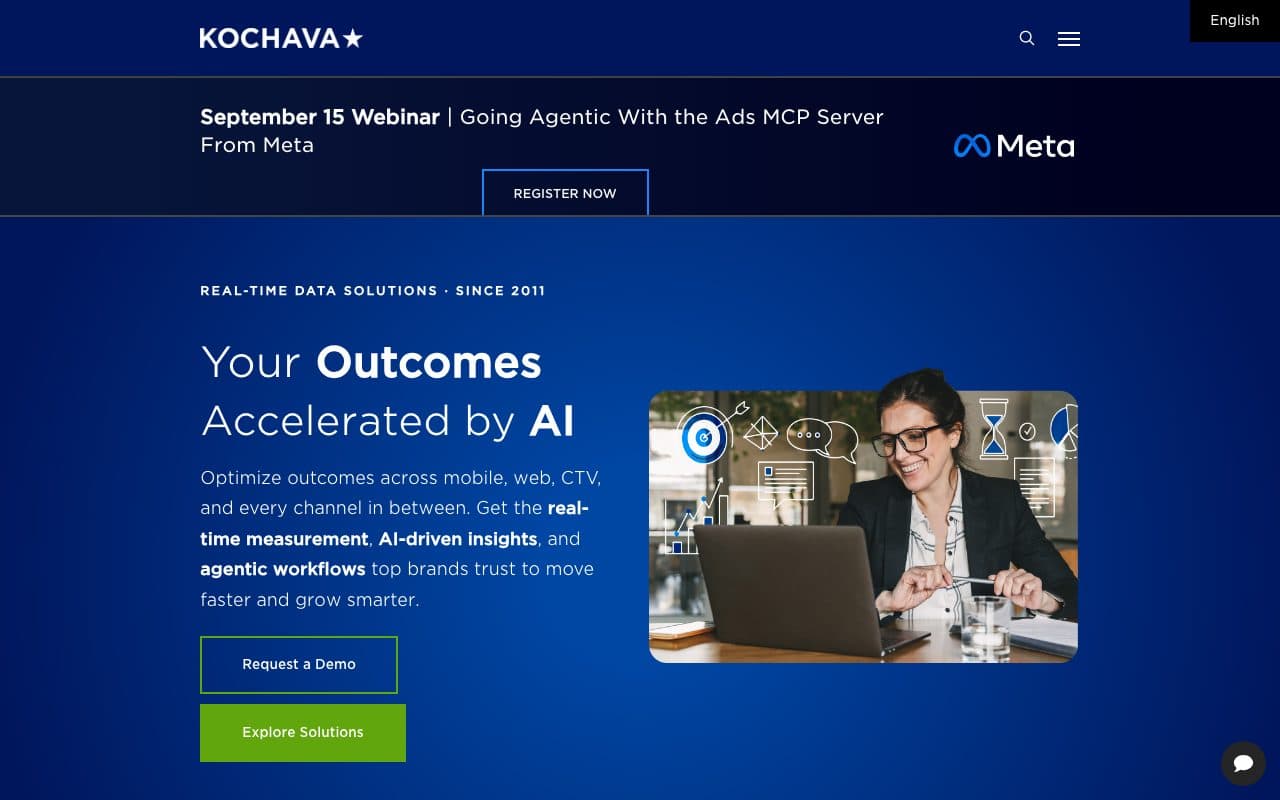 Kochava homepage, above the fold