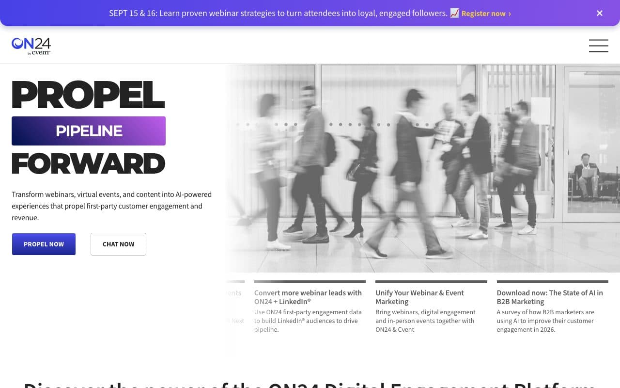 ON24 homepage, above the fold