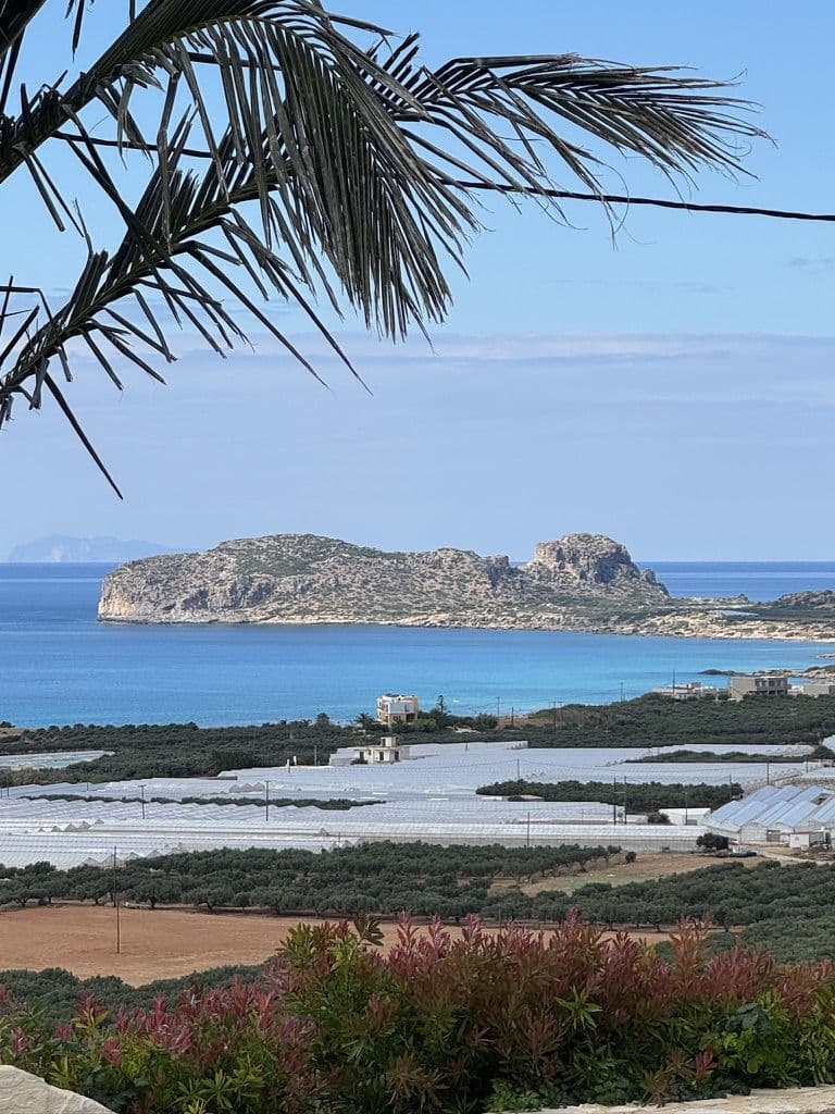 The Crete coastline seen from the villa