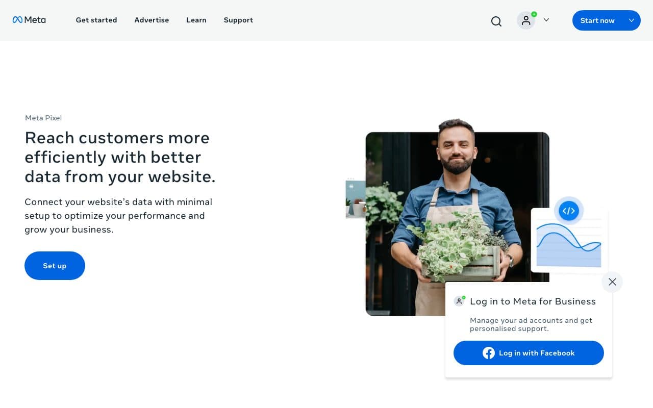 Meta CAPI Gateway homepage, above the fold