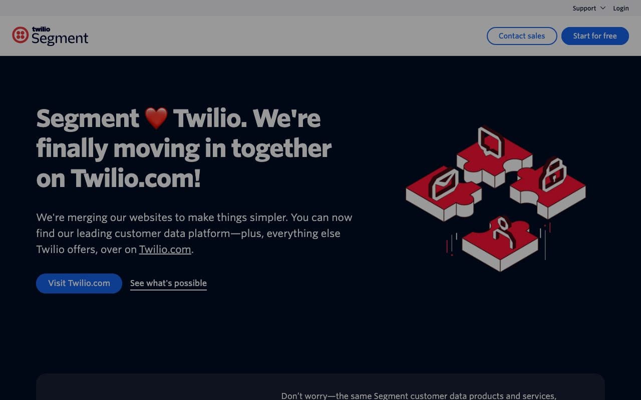 Segment homepage, above the fold